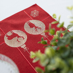 Markizeta Obrus bieżnik z haftem 24x85 003 czerwony
