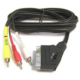 PremiumCord Kabel SCART do 3x RCA, Męski