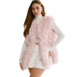 Shein kamizelka futrzana damska różowa 38 1BB
