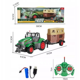 Traktor R/c z przyczepą do przewożenia koni 504x177