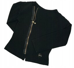 Bluza Ramoneska dresowa dla dziewczynki czarna, produkt polski,