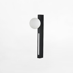 Kinkiet kula szklana biała + czarny LUND W231102-1