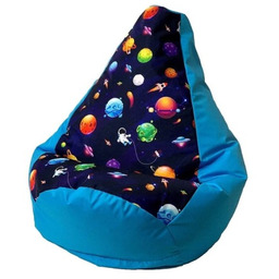 Go Gift Pufa worek sako GRUSZA DRUK niebieski-planety