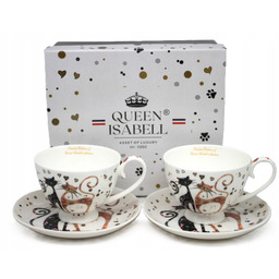 Filiżanki porcelanowe z motywem kotów zestaw 2 szt.