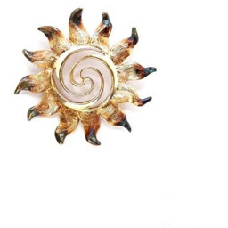 Wisiorek srebrny - Brązowe słoneczko