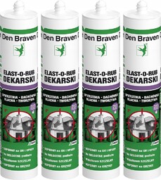 4x Den Braven Elast-o-rub Dekarski Uszczelniacz Dach 280ml