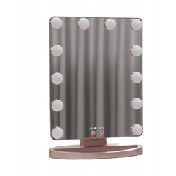 PODŚWIETLANE LUSTERKO LED KOSMETYCZNE STOJĄCE LUSTRO DO MAKIJAŻU