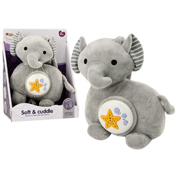 Słonik Pluszowy Projektor Usypiacz Słoń Szary Przytulanka Gwiazdy