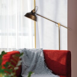 Mexlite Lampa stojąca Nove, brązowy / mosiężny, salon