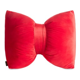 Eurofirany Poduszka świąteczna 45x55 Kokarda czerwona welwetowa