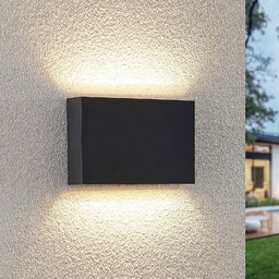 Lindby Kinkiet zewnętrzny LED Jarte, 20cm, góra/dół, szary,
