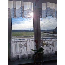 Firanka Do Kuchni Z Kokardkami I Gipiurą Zazdrostkami