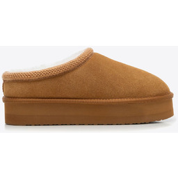 Damskie śniegowce ze skóry zamszowej przed kostkę brązowe