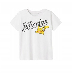 Name It Biały T-Shirt Dziecięcy Z Nadrukiem Pokemon