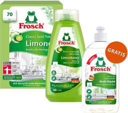 Zestaw Frosch, tabletki do zmywarek, Classic, limonkowe, 70