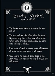 ABYstyle - Death Note - Plakat z zasadami