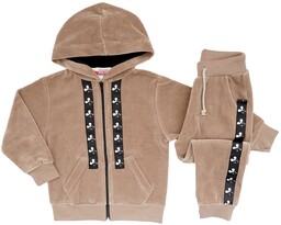 Welur dla dziewczynki dres Welurowy 146 beżowy
