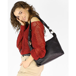 Luksusowa torebka skórzana na długim pasku z regulacją