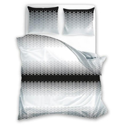 Pościel bawełniana 180x200 Glamour szara czarna geometryczna