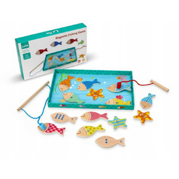 GRA MAGNETYCZNA AKWARIUM ŁOWIENIE RYBEK DREWNIANA GRA