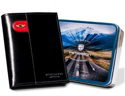 Duży portfel męski z ochroną kart RFID pionowy