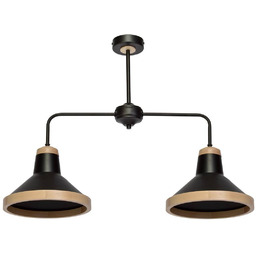 Milagro Lampa sufitowa SALMA BLACK / WOOD 2xE27