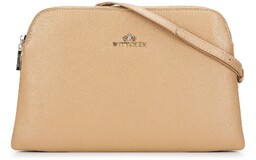 Damska listonoszka skórzana dwukomorowa klasyczna beżowa