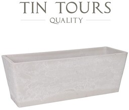 BIAŁA PROSTOKĄTNA DONICA Z KOMPOZYTU 45x16x16 cm