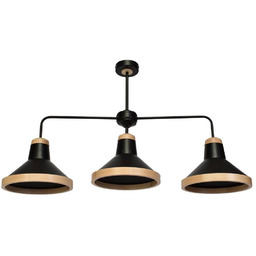 Milagro Lampa sufitowa SALMA BLACK / WOOD 3xE27