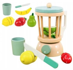 Drewniany blender kielichowy mikser akcesoria ZESTAW owoce (W067)