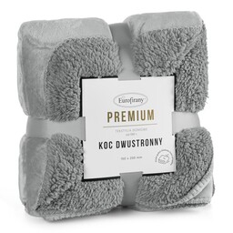 Eurofirany Koc narzuta 150x200 Tedy srebrny dwustronny