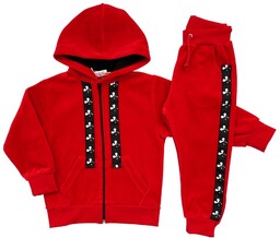 Welur dla dziewczynki dres Welurowy 122 czerwony