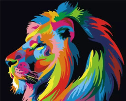 Malowanie po numerach - Lew kolorowy 40x50cm -