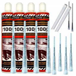 Zestaw 4x Kotwa chemiczna PESF1000 300ml akcesoria