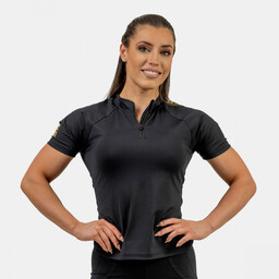 NEBBIA Damska koszulka Intense Ultimate Black/Gold S