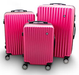 Zestaw 3 walizek podróżnych BARUT malinowe