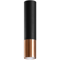 Plafon LOOPEZ czarny/miedź SL.0945 - Sollux