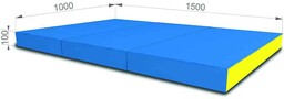 materac Kometa 150x100x10 trzyczęściowy niebiesko-żółty