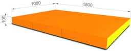materac Kometa 150x100x10 trzyczęściowy pomarańczowo-żółty