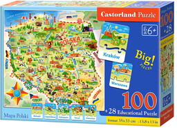 Castorland Puzzle 100+28 Mapa Polski CASTOR