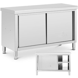 Stół blat roboczy centralny z szafką przelotową STAL