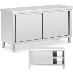 Stół blat roboczy centralny z szafką przelotową STAL