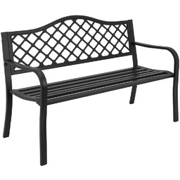 Edinos Czarna stalowa ławka ogrodowa C4-A11