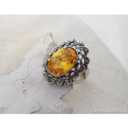 CASTELLON - srebrny pierścień z cytrynem