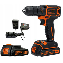 Wiertarko-wkrętarka Akumulatorowa 30NM 18V 2*1.5AH BDCDC18B Black+decker