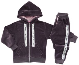 Welur dla dziewczynki dres Welurowy 116 jagodowy