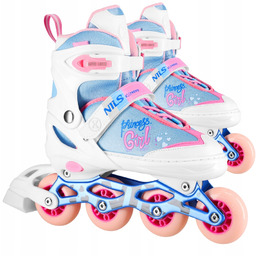 Łyżworolki Rolki Regulowane Rekreacyjne Dziewczęce Kauczukowe Kółka 39-42
