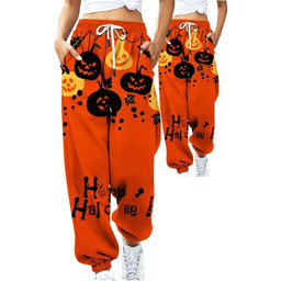 Spodnie Dresowe Na Halloween Jesień Print Dynia Przebranie