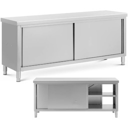 Stół blat roboczy centralny z szafką przelotową STAL