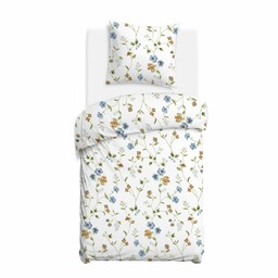 Darymex Pościel bawełniana 140x200 biała w pastelowe kwiaty